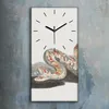 Wohnzimmer-Bild Leinwand Uhr Geräuschlos 30x60 Gemälde Tier Produktbild-Vorschau 2