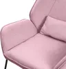 ML-Design kreslo na ležanie ružové s ľanovým poťahom a Náhľad obrázku produktu 5