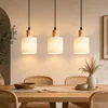 ZMH Hanglamp, houten eettafel lamp, 3-licht, vintage Productafbeelding-voorbeeld 1