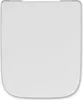 A white toilet seat viewed from above on a white background. Produktbild-Vorschau