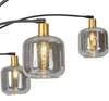 Lampa stojąca czarna ze złotem z dymionym szkłem 5-świateł Podgląd zdjęcia produktu 2