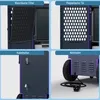 A collage of four close-up images showcasing different features of an industrial dehumidifier. Anteprima dell’immagine prodotto