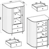 AX LIVING Vitrine Halay Eiche Cremona, 1 Tür & 2 Schubladen Produktbild-Vorschau 7
