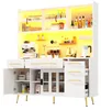 Buffetschrank Weiß mit LED-Beleuchtung & Pegboard, Produktbild-Vorschau 14