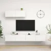 vidaXL TV skrinky 3 ks. Biely odvodený drevený výrobok Náhľad obrázku produktu 2