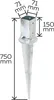 A diagram of a galvanized steel ground spike with dimensions indicated. Produktbild-Vorschau