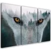 Triptychon auf leinwand tiere - grau 60x40 cm Feeby grau Produktbild-Vorschau 1