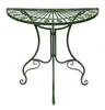 A green metal half-round table with decorative scrollwork on the legs, shown against a white background. Náhled obrázku produktu