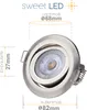 LED Einbaustrahler 6er Pack 3 Step Dimmbar Flach Chrom 5W Produktbild-Vorschau 2