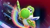 Yoshi flying with a tennis racket, with a rainbow and stars. Náhled obrázku produktu