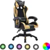 vidaXL Gaming-Stuhl mit RGB LED-Leuchten Gold und Schwarz Produktbild-Vorschau 8