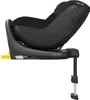 A black car seat base with a support leg extended downwards, shown from the side against a white background. Produktbild-Vorschau