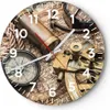 Wanduhr - Rund - Glasuhr - Kompass Kompass Karte - 40x40cm Produktbild-Vorschau 1