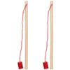 Two wooden fishing rods with red strings and red weights. Náhled obrázku produktu