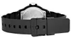 A close-up view of the back of a black Casio watch band and clasp. Voir les images du produit