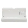 A white stand for a gaming device, shown from the front. Produktbild-Vorschau