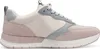 A side view of a single beige sneaker. Voir les images du produit