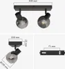 hoftronic LED-Deckenleuchte 2 Spots Rauchglas Schwarz E14 Produktbild-Vorschau 7