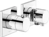 A close-up studio shot of a chrome bathroom faucet set. Produktbild-Vorschau