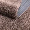 Shaggy Hochflor Teppich Wohnzimmer - 80x150 cm - Braun - Produktbild-Vorschau 4