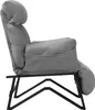 A side view of a gray recliner chair with a metal frame. Produktbild-Vorschau