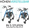 Leichter Indoor Rollator IR10+ Rot - Wohnungsrollator Produktbild-Vorschau 6