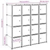 vidaXL Sistema di scaffalatura con 16 cubi e aste di Anteprima dell’immagine prodotto 7