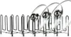 A black metal pot lid organizer with three glass pot lids resting on it, set against a white background. Náhled obrázku produktu