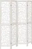 A white wooden room divider with intricate cut-out patterns. Podgląd zdjęcia produktu