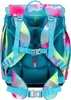 The back view of a child's backpack with colorful tie-dye pattern. Produktbild-Vorschau