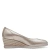 Tamaris Damen Pumps Lack Metallic Keilabsatz Bastoptik Produktbild-Vorschau 3