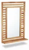 Relaxdays Badspiegel, Wandspiegel mit Ablage, Holzrahmen, Produktbild-Vorschau 10
