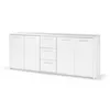Niedriges Sideboard – Mattweiß – 4 Türen, 3 Schubladen – Produktbild-Vorschau 6