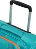 A close-up view of the top of a teal suitcase, focusing on the retractable handle. Produktbild-Vorschau