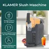 A KLAMER Slush Maschine is shown with descriptive icons and text. Produktbild-Vorschau