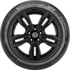 A close-up, front-facing view of a Continental tire mounted on a black alloy wheel. Podgląd zdjęcia produktu