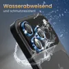 A close-up of a smartphone camera lens protector with water splashing around it. Produktbild-Vorschau