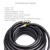 A coiled black pneumatic hose with metal and brass fittings. Produktbild-Vorschau