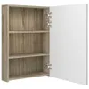 Armadietto Bagno con Specchio e LED Bianco e Rovere Anteprima dell’immagine prodotto 4