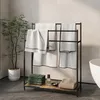 Relaxdays Handtuchständer mit Ablage, HBT: 100x82x29 cm, Produktbild-Vorschau 2