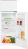 An open white refrigerator filled with food items. Produktbild-Vorschau