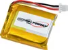 A close-up shot of a small, rectangular battery pack with a gold foil wrapper and a white label. Produktbild-Vorschau