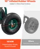 Comparison of VEVOR's 10-inch inflated rubber wheels with other 7-inch plastic wheels, highlighting durability and suitability for different road conditions. Produktbild-Vorschau