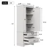 Armoire INONEFT de 157 cm avec 2 portes et 2 tiroirs, 3 Voir les images du produit 4