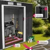 Zahradní přístřešek se šikmou střechou - šedý/bílý Náhled obrázku produktu 5