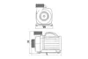 Diagrams showing the dimensions of a pump. Produktbild-Vorschau