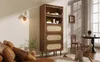 Hoge kast 80 x 40 x 163 cm, gemaakt van houten panelen, met Productafbeelding-voorbeeld 11