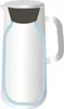 A white insulated jug with a black lid and blue accents. Voir les images du produit