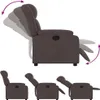 A collage of images showing a brown recliner chair in various positions. Voir les images du produit