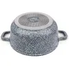 The bottom view of a pot with handles, against a white background. Voir les images du produit